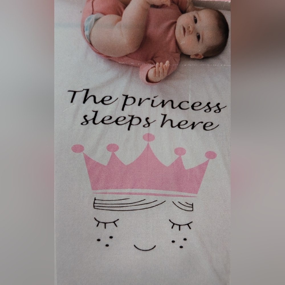 Baby LB Nest Waterproof Crib Sheet White Pink Princess 28x52